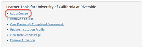choose "Add a Course"